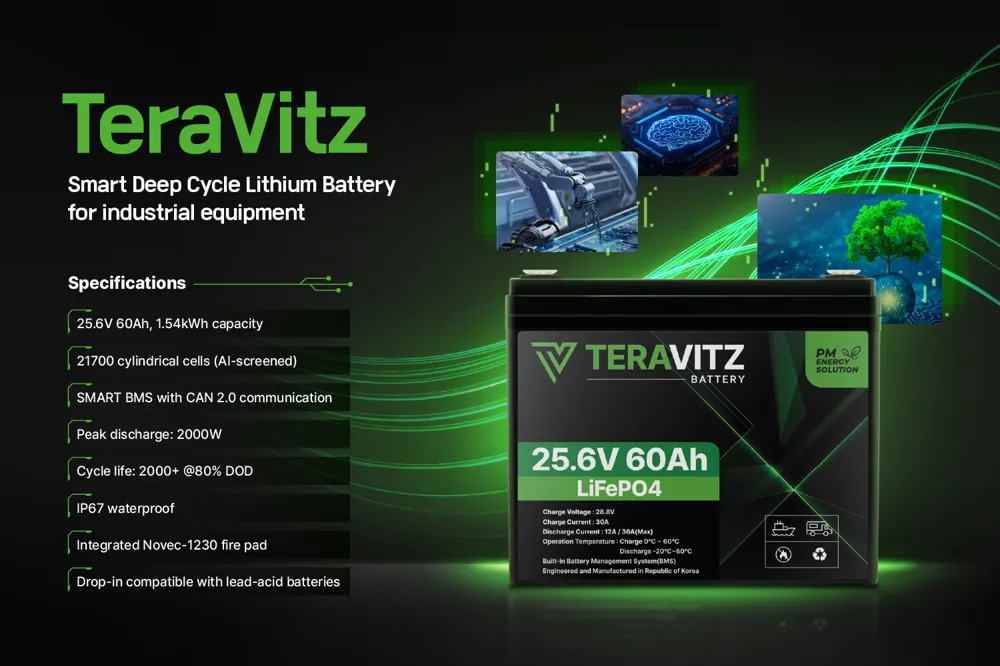 TeraVitz - 用于工业设备的智能深循环锂电池